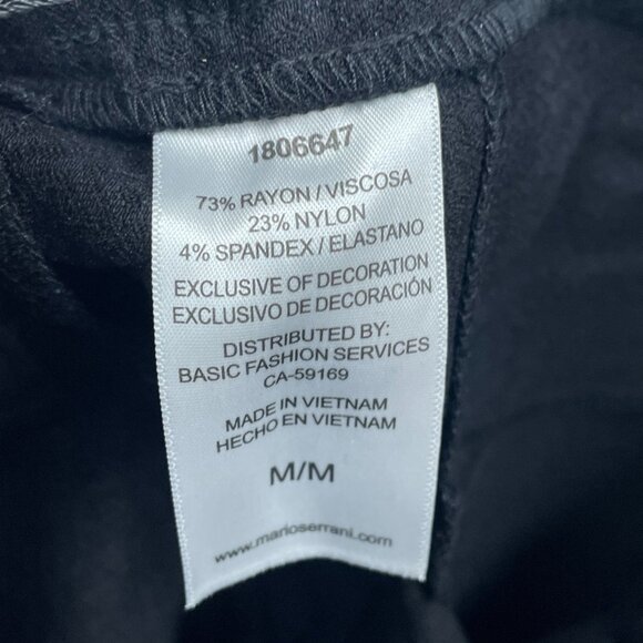 Mario Serrani Textured Pull-On Pants Black M/M NWT 6619 - Picture 5 of 10